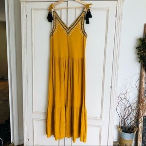 Beautiful Tiered Embroidered Dress with Tassels